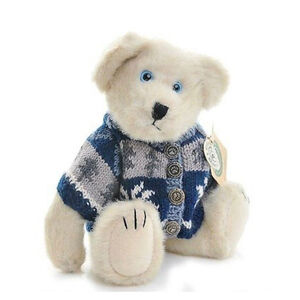 NWT Retired Boyds Bear THOR M BERRIMAN White 12" Plush Sweater Bow New Collector